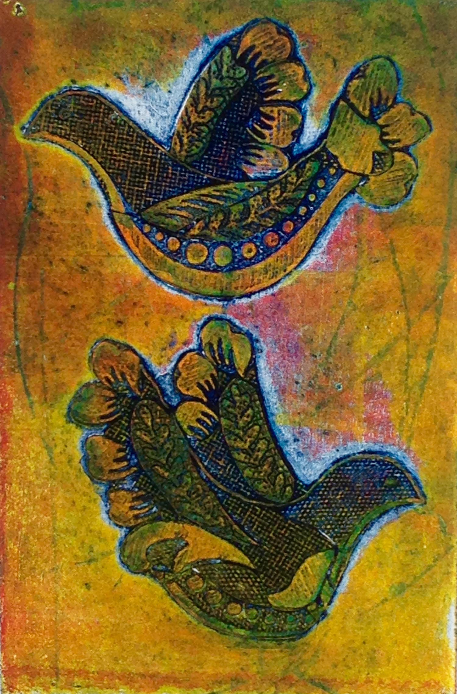 Photo of Doves at Sunset collograph