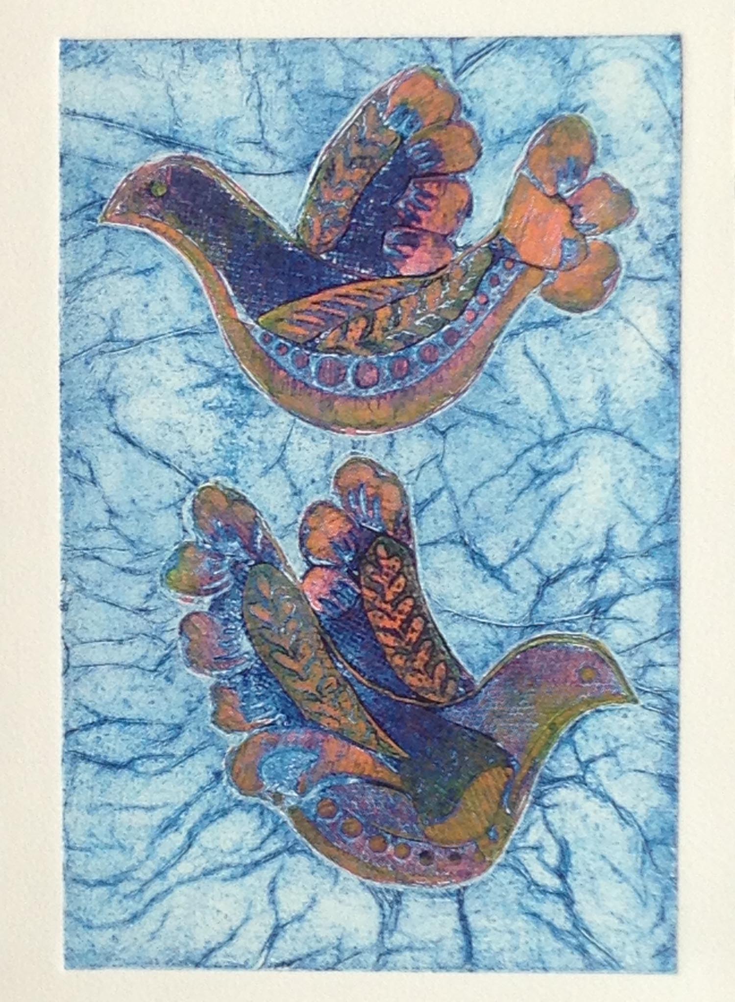 Photo of Doves at Noon collograph